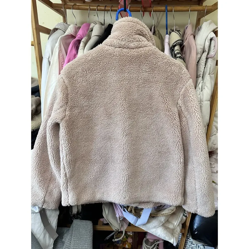 Philosophy Fuzzy‎ Coat Jacket Womens Small Faux Fur Button Up Pink